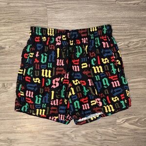 RARE Palm Angeles/Vilebrequin 1971 Lined Swim Shorts Mens XS Black/PA Graphic